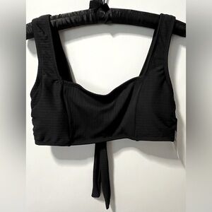 Sandflower Black Bathing Suit Top. Size Large 12-14